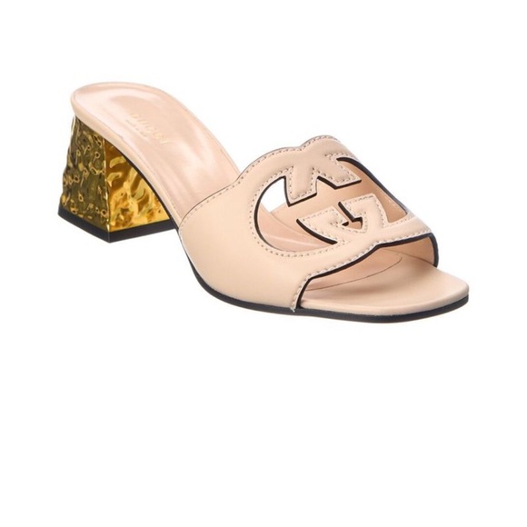 Gucci Cream and Gold Mules with Minimalist Design - Picture 1 of 6